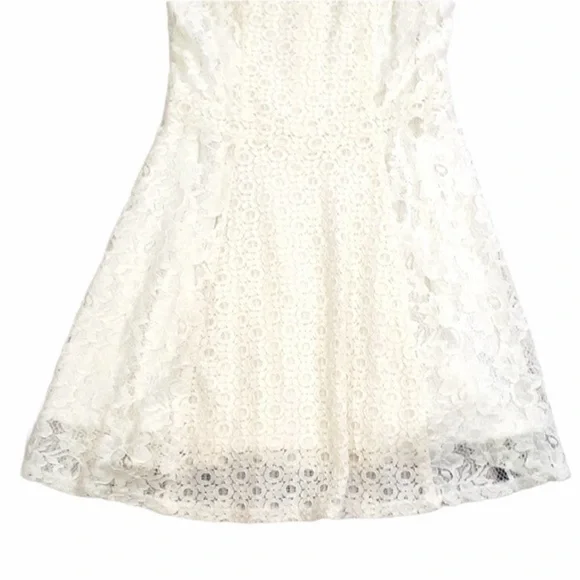cream lace fit and flare dress 1950s Bateau-Neckline Cream Lace Fit And Flare Dress main image 0